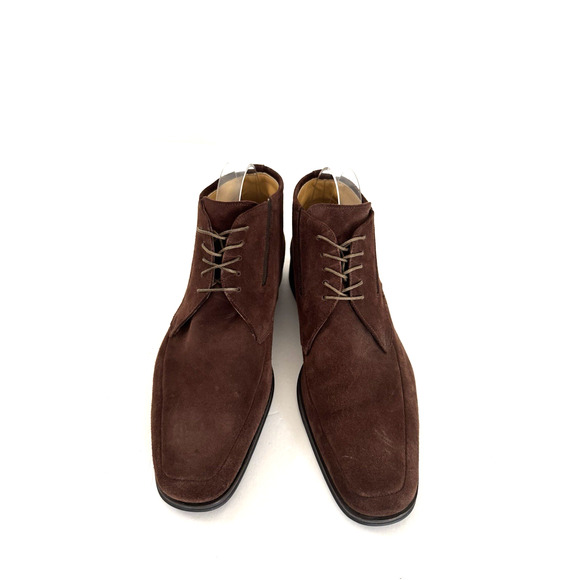 Bruno Magli Ranua Chukka Boots 11 Brown Suede Leather Lace-Up Handmade Italy - Picture 2 of 12
